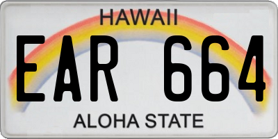 HI license plate EAR664