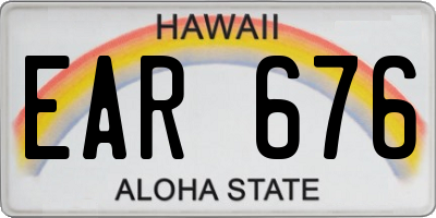 HI license plate EAR676