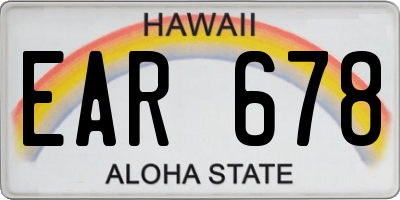HI license plate EAR678