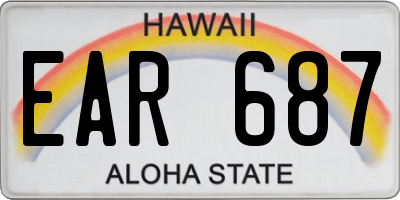 HI license plate EAR687