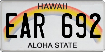 HI license plate EAR692