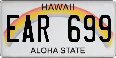 HI license plate EAR699