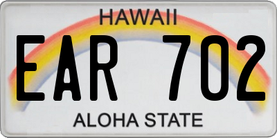 HI license plate EAR702