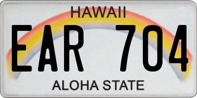 HI license plate EAR704