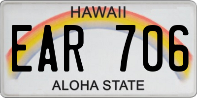 HI license plate EAR706