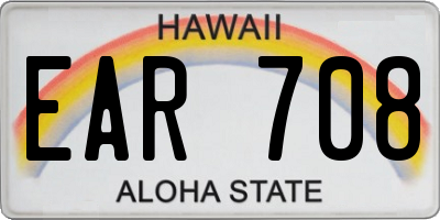 HI license plate EAR708