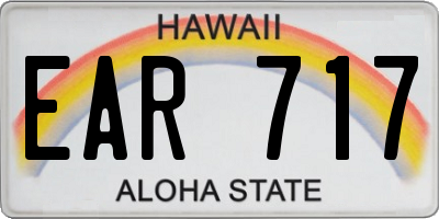 HI license plate EAR717