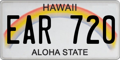 HI license plate EAR720