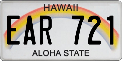 HI license plate EAR721