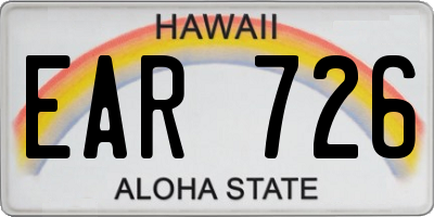HI license plate EAR726