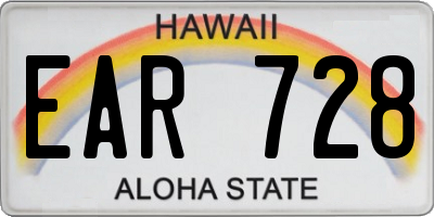 HI license plate EAR728