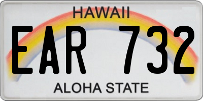 HI license plate EAR732