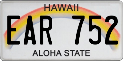 HI license plate EAR752