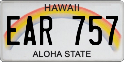 HI license plate EAR757