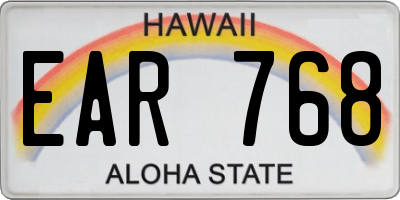 HI license plate EAR768