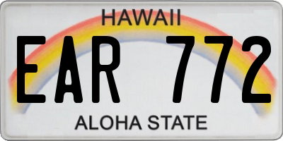 HI license plate EAR772