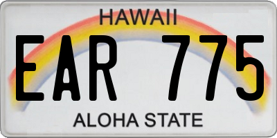 HI license plate EAR775