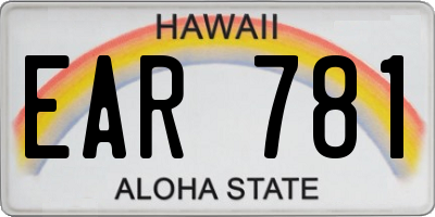 HI license plate EAR781