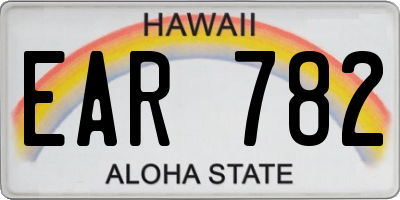 HI license plate EAR782