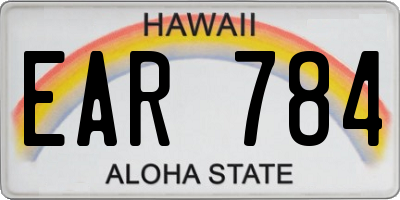 HI license plate EAR784