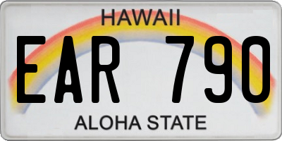HI license plate EAR790
