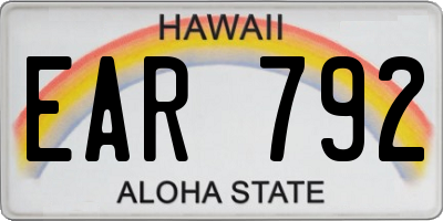 HI license plate EAR792