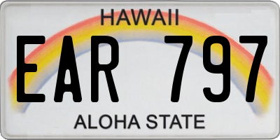 HI license plate EAR797