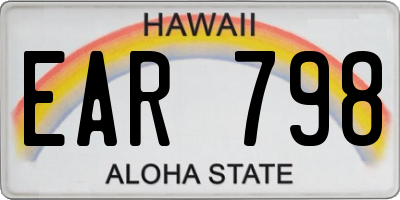 HI license plate EAR798