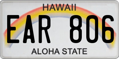 HI license plate EAR806