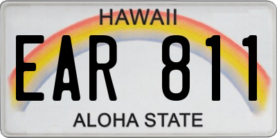 HI license plate EAR811