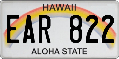 HI license plate EAR822