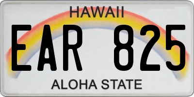 HI license plate EAR825