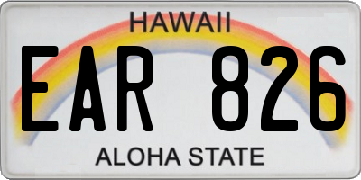 HI license plate EAR826