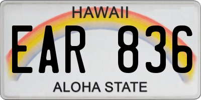 HI license plate EAR836