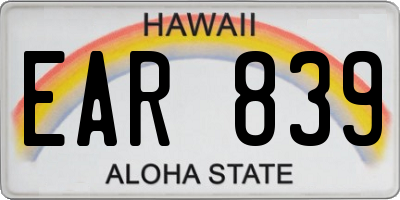 HI license plate EAR839