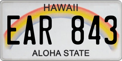 HI license plate EAR843