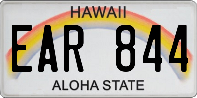HI license plate EAR844