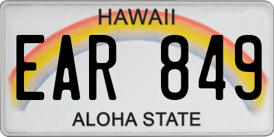 HI license plate EAR849