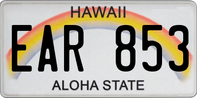 HI license plate EAR853