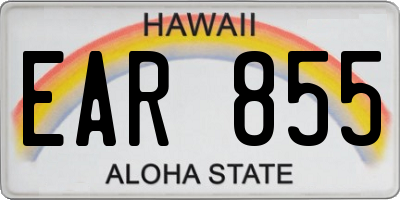 HI license plate EAR855