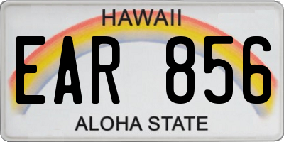 HI license plate EAR856