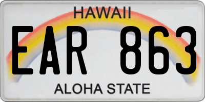 HI license plate EAR863