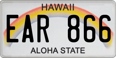 HI license plate EAR866
