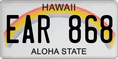 HI license plate EAR868