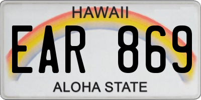 HI license plate EAR869