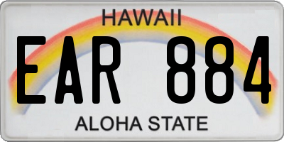HI license plate EAR884