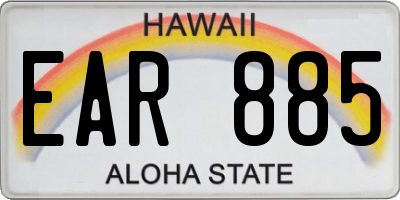 HI license plate EAR885