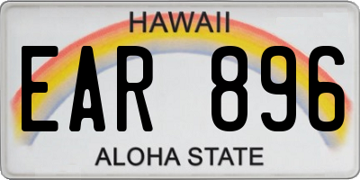 HI license plate EAR896