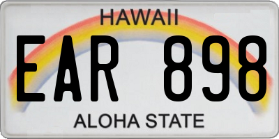 HI license plate EAR898