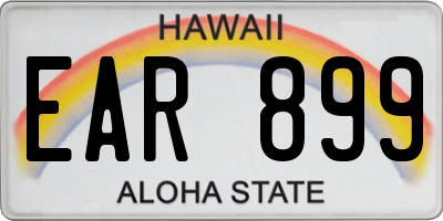 HI license plate EAR899